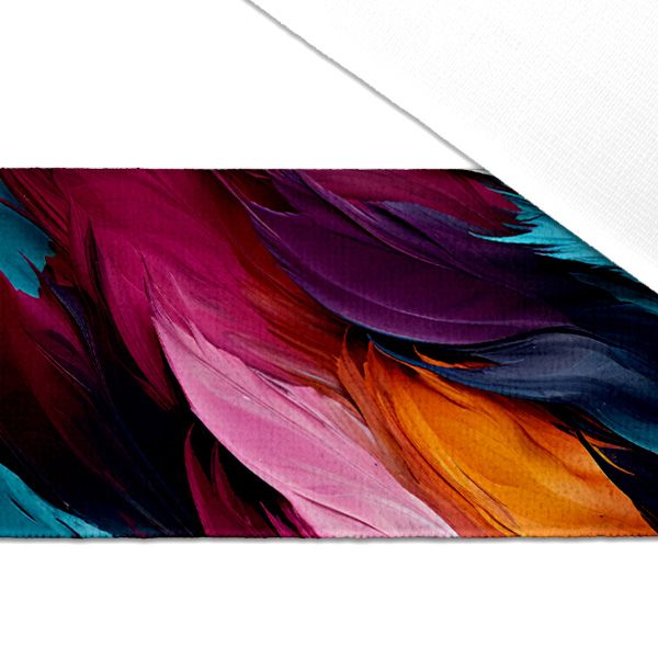 Pizzo elastico 15 cm con stampa - Piume colorate
