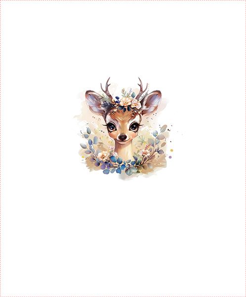 Pannello M in cotone premium NELA - Flowers deer