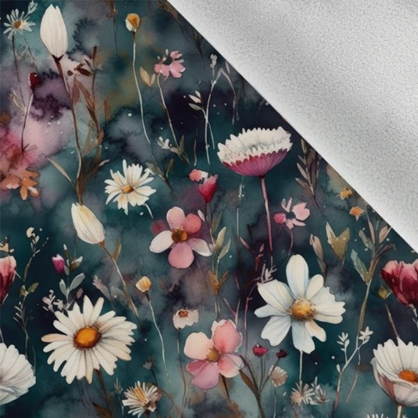 Pannello con modello per giacca softshell da donna taglia 52 - acquerello fiori Marguerite Diana