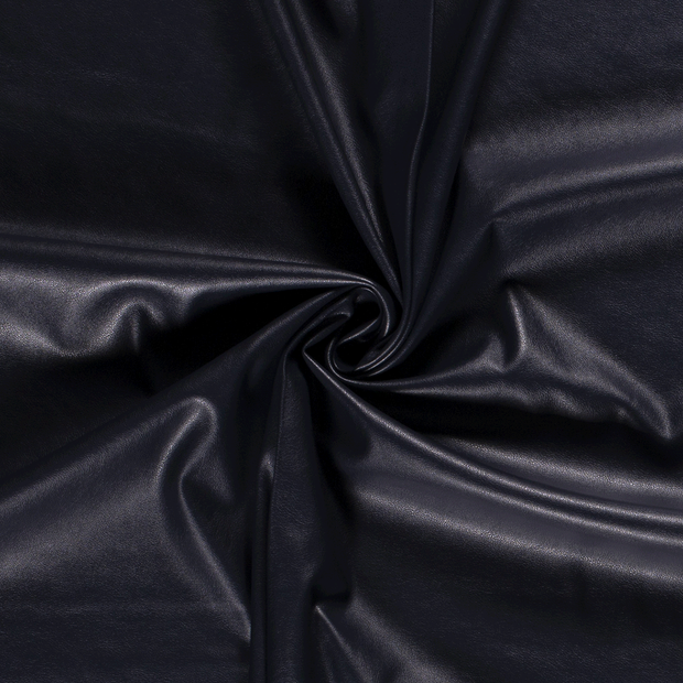 Pelle per abbigliamento (finta pelle) elastica - blu scuro