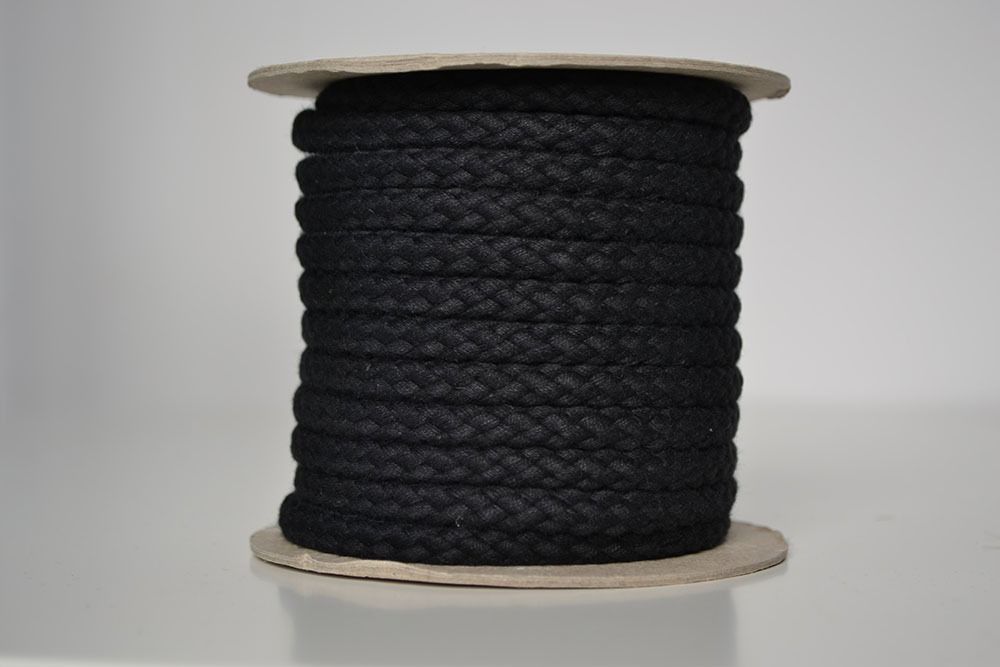 Cordoncino di cotone premium 1 cm - nero