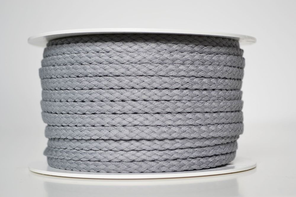 Cordoncino di cotone premium 5 mm - grigio