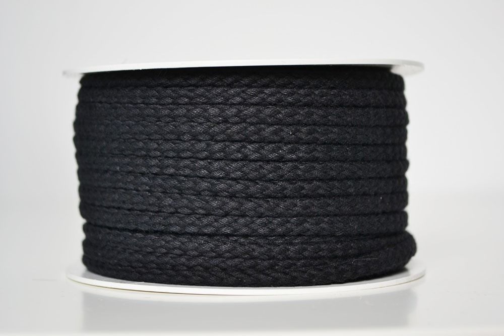 Cordoncino di cotone premium 5 mm - nero