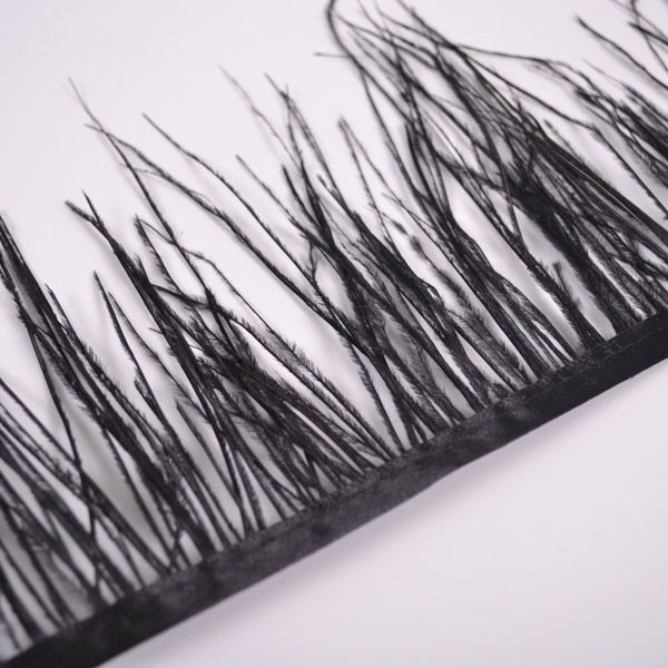 Nastro decorativo - piume di struzzo 10-15cm nero