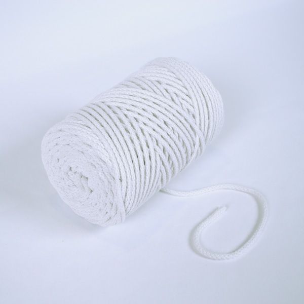 Corda di cotone premium 6 mm - bianco
