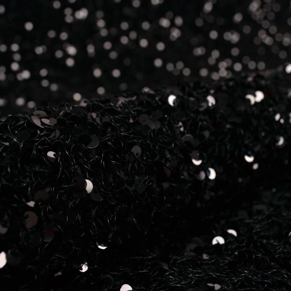 Tessuto di paillettes elasticizzato Pepi - nero