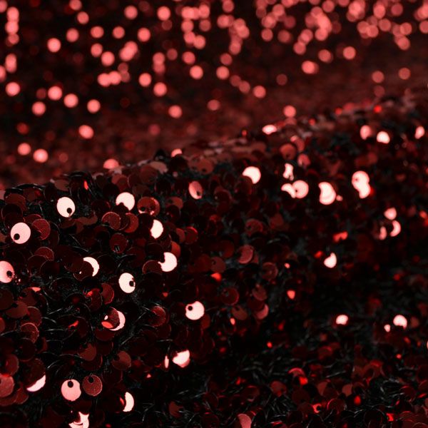 Tessuto di paillettes elasticizzato rosso