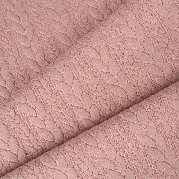 Tessuto a maglia/ jacquard motivo a treccia - rosa