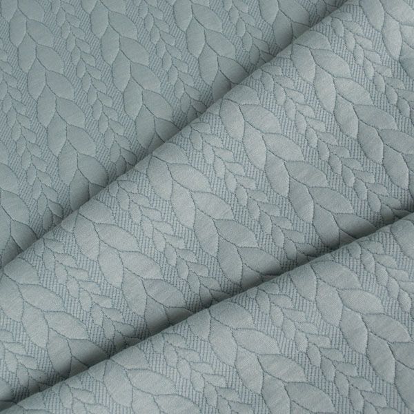 Tessuto a maglia/ jacquard motivo a treccia - grigio-blu