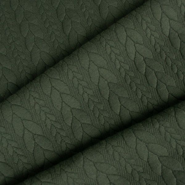 Tessuto a maglia/ jacquard motivo a treccia - verde scuro