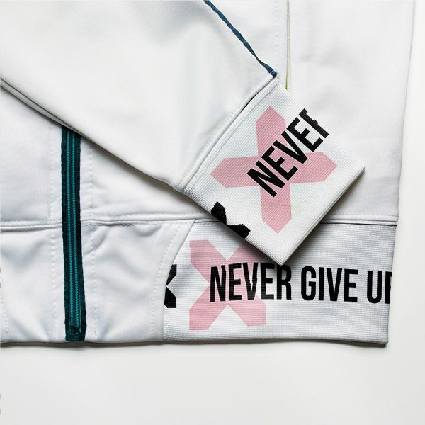 Nastro in tessuto 25mm testi motivazionali rosa - Never give up