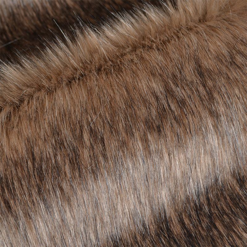 Pompon in pelliccia sintetica 14-15cm - mix di colori marrone