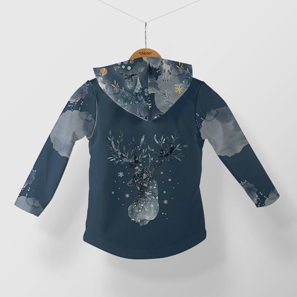 Pannello con taglio sulla giacca softshell - Cervo blu scuro invernale taglia 98