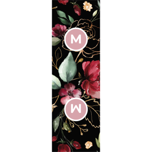 Set di etichette per vestiti 10 pezzi -  fiori d'oro sul nero M