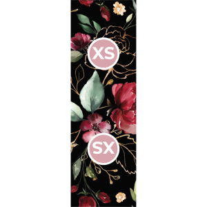 Set di etichette per vestiti 10 pezzi -  fiori d'oro sul nero XS