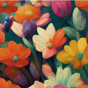Chiffon liscio/silky - Pittura di fiori