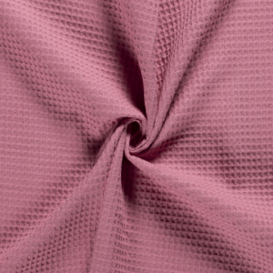Tessuto di cotone waffle piqué rosa antico