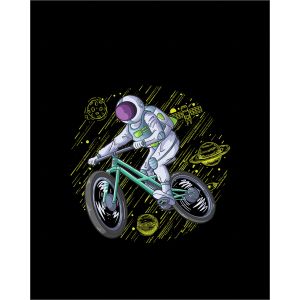 Pannello - per zaino 50x40  - astronauta in bicicletta