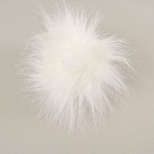 Pompon in pelliccia ecologica 11-12cm - colore bianco