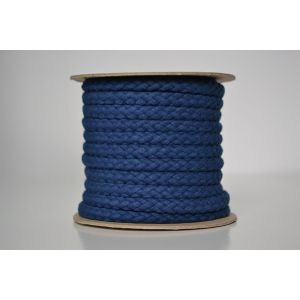Cordino in cotone lavorato a maglia blu 1 cm premium