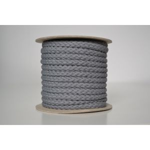 Cordino in cotone lavorato a maglia grigio 1 cm premium