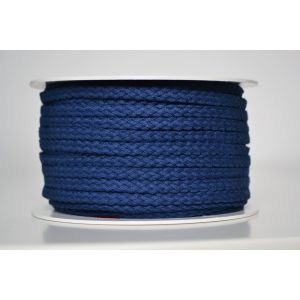 Cordino in cotone lavorato a maglia blu 5 mm premium