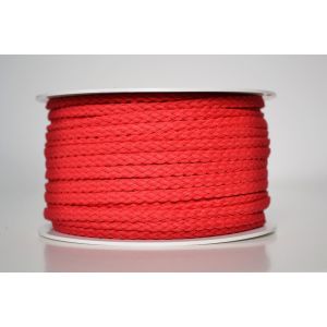 Cordino in cotone lavorato a maglia rosso 5 mm premium