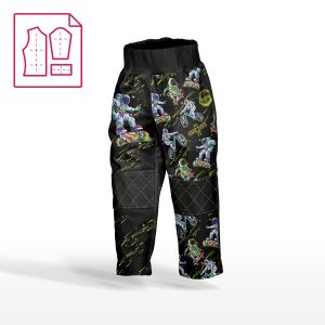 Pannello con modello per pantaloni softshell taglia 134 -  Astronauta