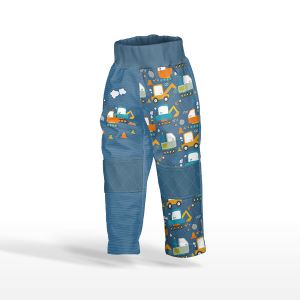 Pannello con modello per pantaloni softshell taglia 116 -  Escavatore blu