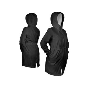 Pannello con modello per giacca softshell da donna taglia 38 - punti bianchi 4 mm su nero