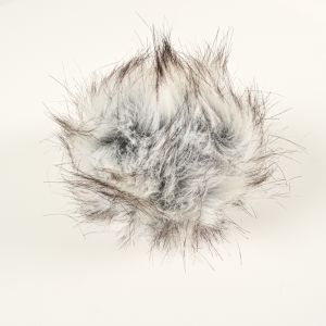 Pompon in pelliccia ecologica 14-15cm - colore bianco-nero