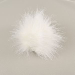Pompon in pelliccia ecologica 14-15cm - colore bianco