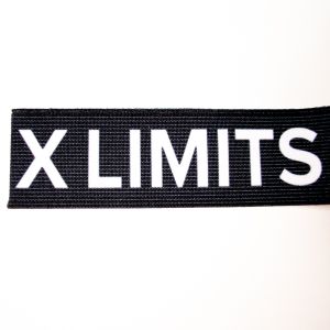 Elastico stampato - LIMITS X OFF - nero 40 mm