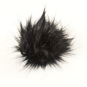 Pompon in pelliccia ecologica 11-12cm -  colore nero