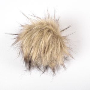 Pompon in pelliccia ecologica 14-15cm - beige