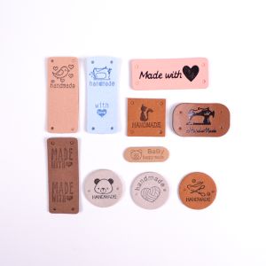 Etichette in similpelle Handmade con forme diverse - confezione da 10 pezzi