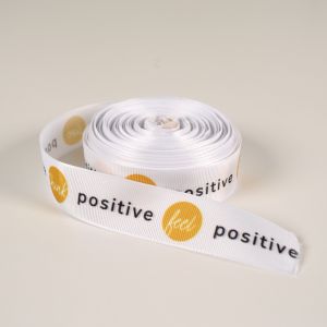 Nastro in tessuto 25mm testi motivazionali giallo - Think positive