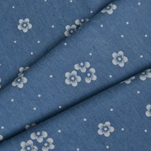 Denim/jeans sottili stampa floreale - blu chiaro