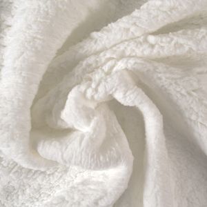 Tessuto in  pelle di agnello/sherpa Leo -  bianco