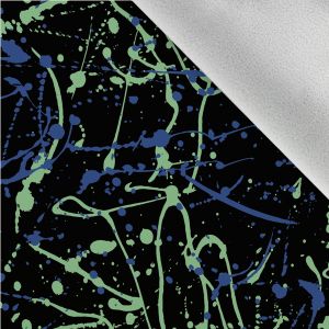 Softshell invernale - motivo schizzato verde-blu