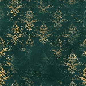 Velluto/Velvet Eliza Glamour - verde con oro