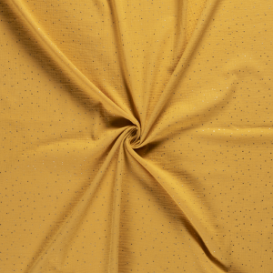 Mussola / doppia garza di cottone - mostarda con puntini di oro