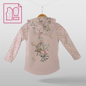 Pannello per giacca softshell taglia 98 - Indiana girl pink