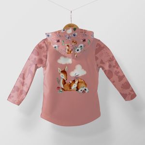 Pannello con taglio sulla giacca softshell - Natura su rosa antico taglia 86